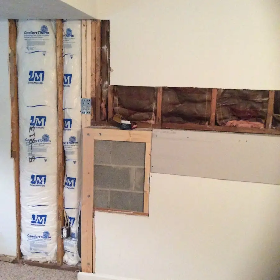 Wall insulation replacement during Contents Cleaning & Restoration in Lutherville